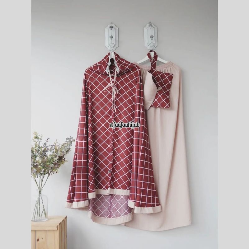 Mukena travel murah Sonya kotak teracota (tali ikat manual) ori faufauhijab