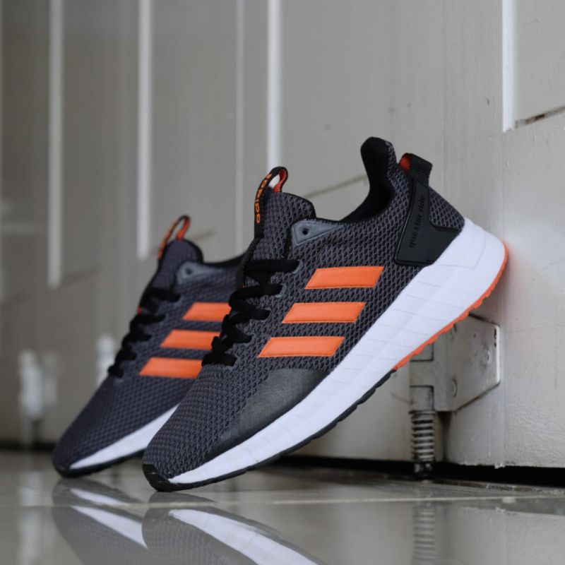 Adidas questar ride black white sol orange original