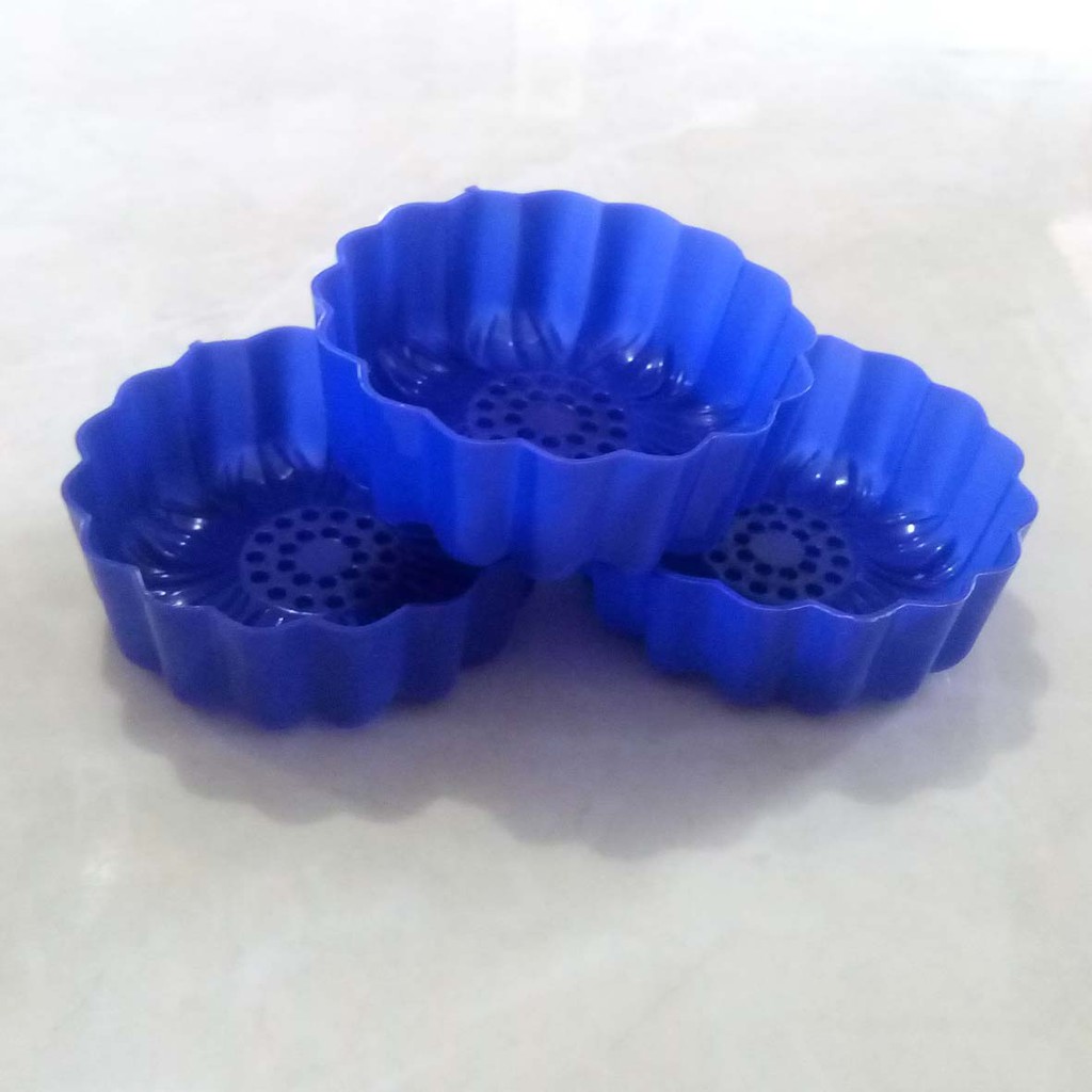 12 pcs (1 lusin) Cetakan Kue, Puding, Es, Bolu Motif Bunga Sepatu Kecil