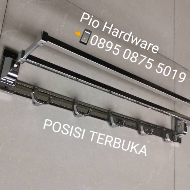 BOLZANO Rak Handuk - Gantungan Handuk dinding- Gantungan Baju  Dinding bisa di lipat Stainless