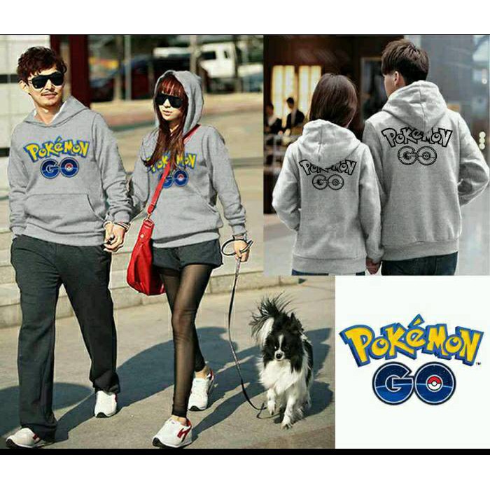 Promo Couple Sweater Hoodie Pokemon Go Gray Limited