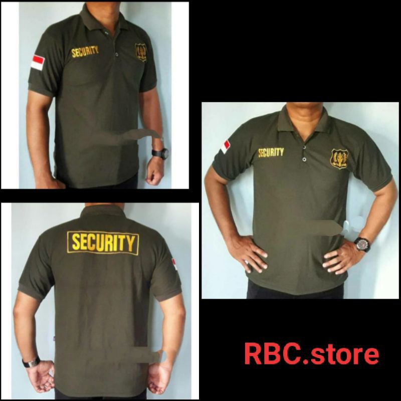 KAOS POLO SECURITY HIJAU ARMY PENDEK