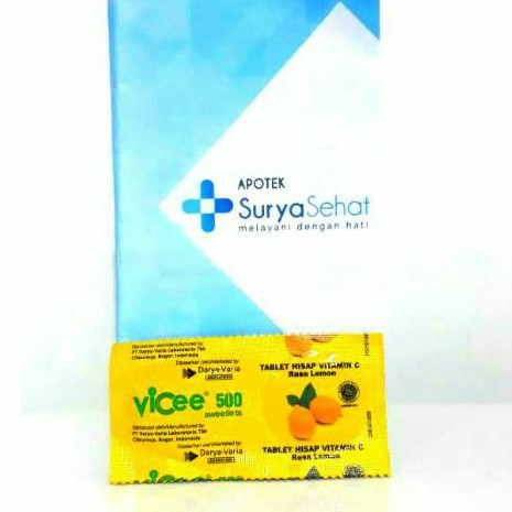 Vicee Lemon 1 strip isi 2 tablet hisap - Vitamin C 500mg