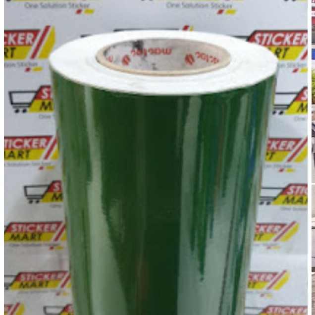 Sticker Mactac utk mobil motor Hijau Green Army Glossy / Doff - Hijau Army Glos