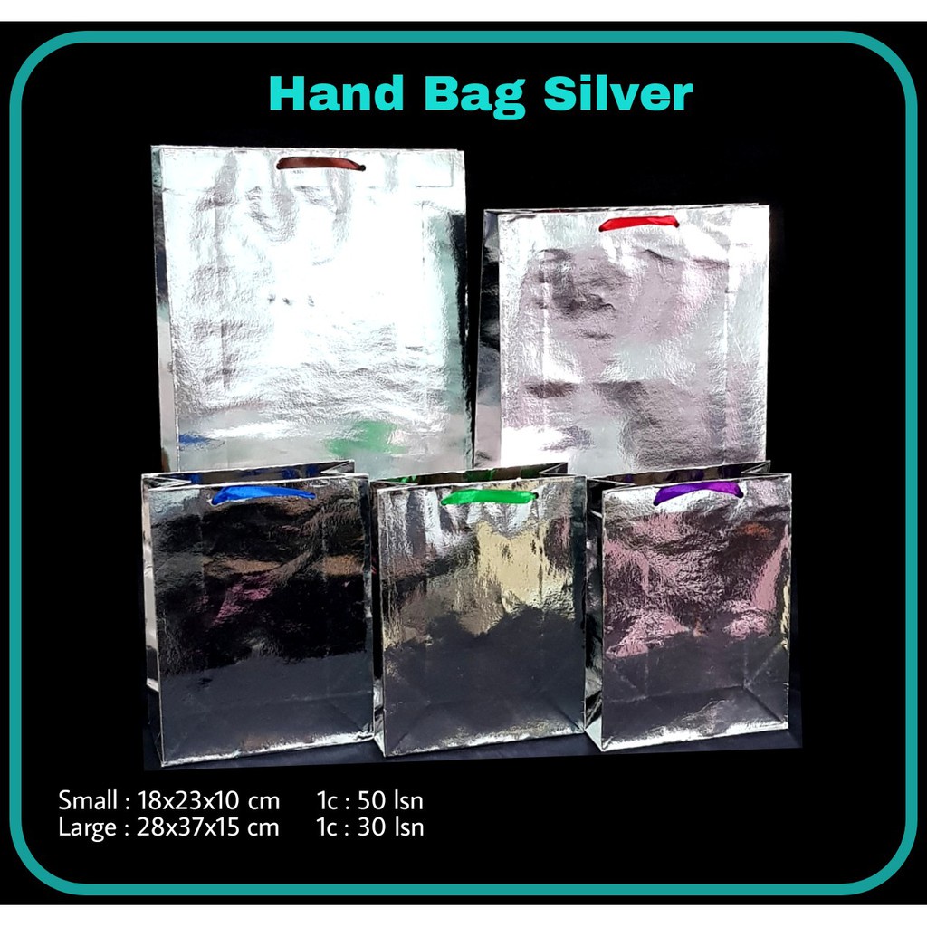 

MJ Hand Bag Kertas Silver S / Goodie Bag / Tas Serbaguna /Tas Tenteng