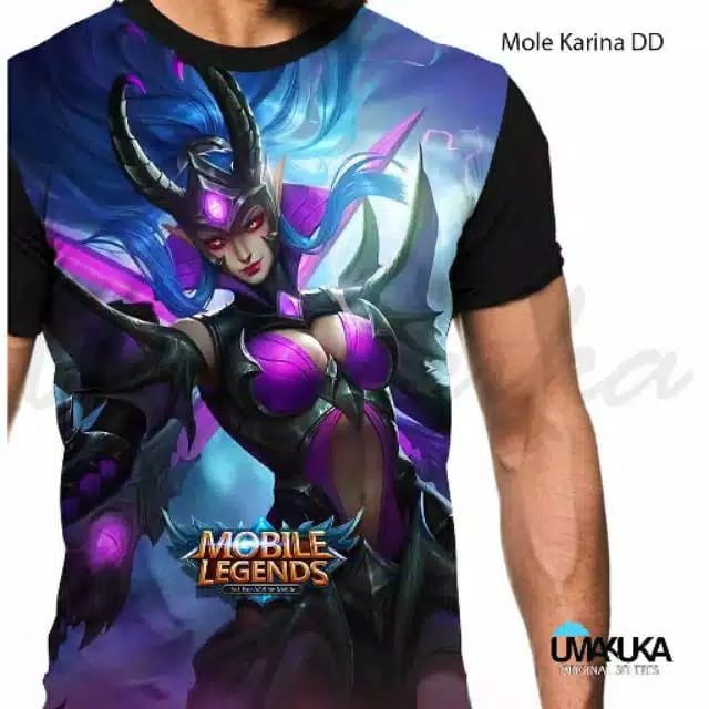 baju tshirt kaos 3d fullprinting mobile legend karina fanny alucard original keren & murah