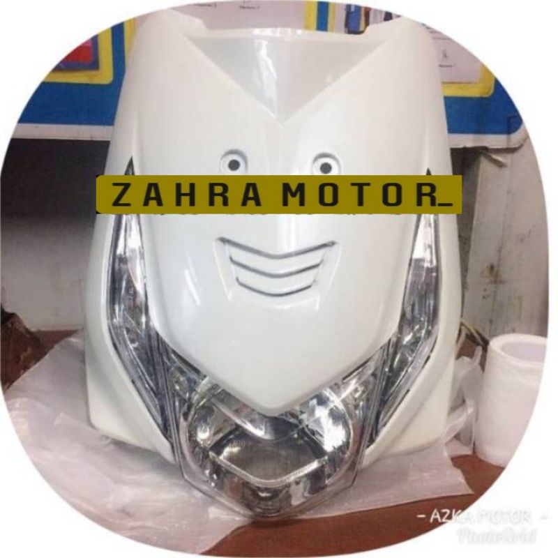 Body depan honda beat karbu lama warna putih + lampu depan + sen depan sepasang - putih
