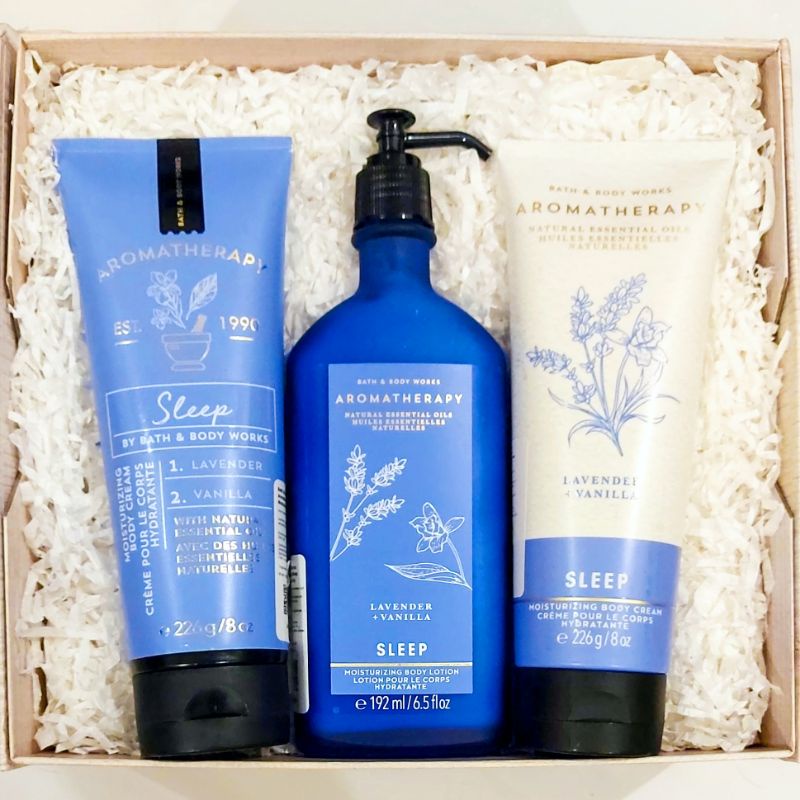 BBW AROMATHERAPHY SLEEP LAVENDER + VANILLA GIFT SET PAKET BATH &amp; BODY WORKS