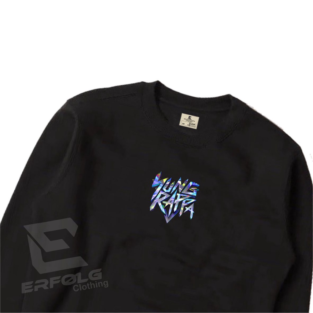 Crewneck Oversize Warna Hitam Black Motif Simpel Pria Wanita Premium Quality Erfolg Clothing Switer Oblong Hijau Army Sablon Gambar Print Crowneck Cardigan Original Brand Lokal Bandung Berkualitas Murah Suwiter Lengan Panjang Kerah Bulet