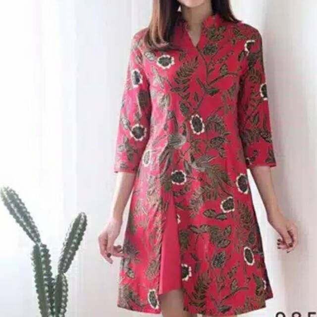 DRESS BATIK MERAH IMLEK COUPLE