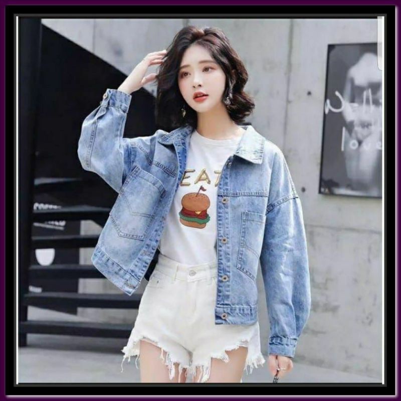 Olivia Jaket Wanita Jeans Crop Wanita