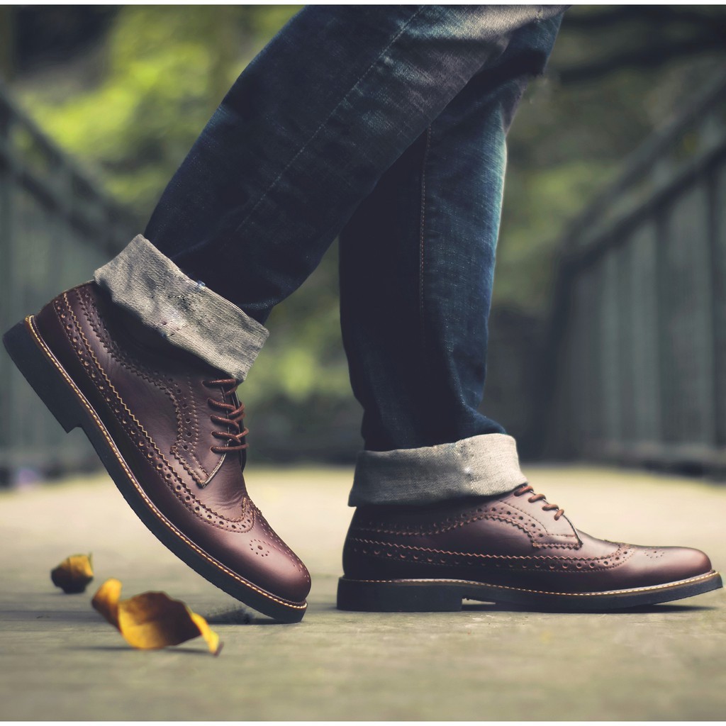 BRITISH BROWN (KULIT ASLI) |MNM x Kenzio| Sepatu Pantofel Pria Formal / Kantor ORI