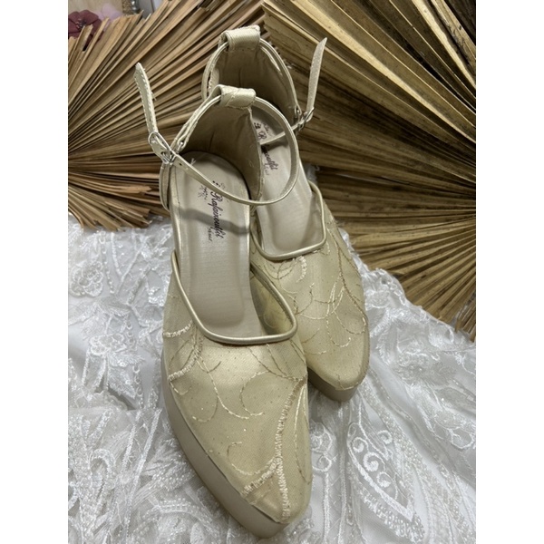 sepatu maury wanita sepatu wedding tali warna gold  tinggi 10cm