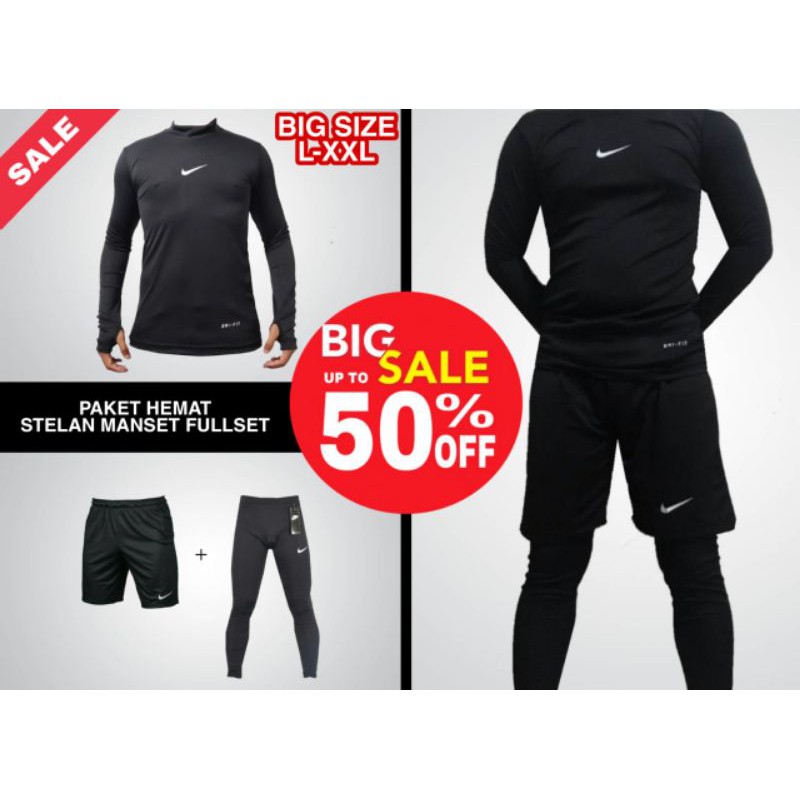 MANSET BASELAYER NIKE / KAOS MANSET / CELANA LEGGING / CELANA PENDEK / STELAN ANAK / MANSET TANGAN