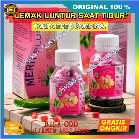 [BISA COD] PROMO Merit Plus Herbal Peluntur Lemak Penurun Berat Badan Ampuh 100% ORIGINAL BPOM