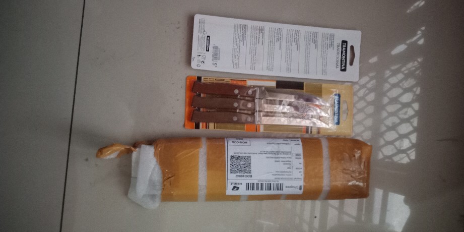 Pisau Steak Tramontina Stainless Steel Set 3 Pcs Traditional 22200/305 Handle Kayu Original Brazil