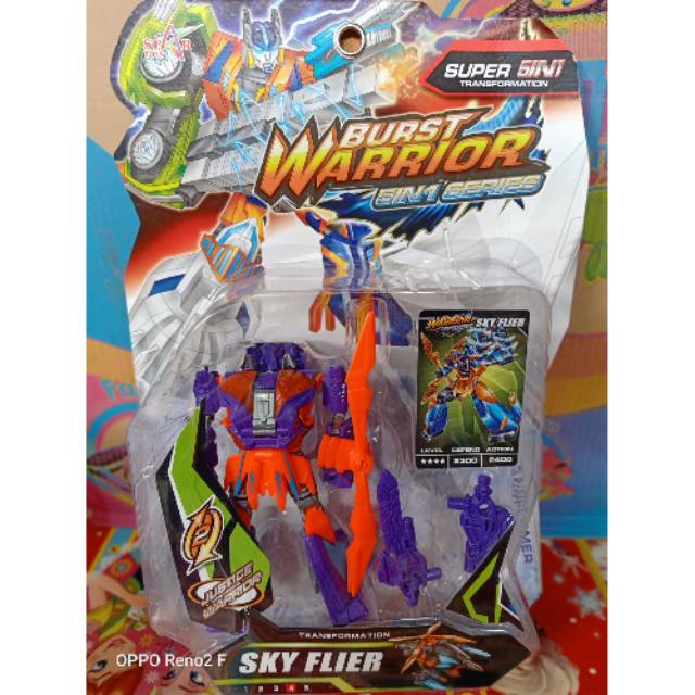 ROBOT SKY FLIER 24-RB16 / mainan robot warrior burst super transformation 5 IN 1 / mainan tobot