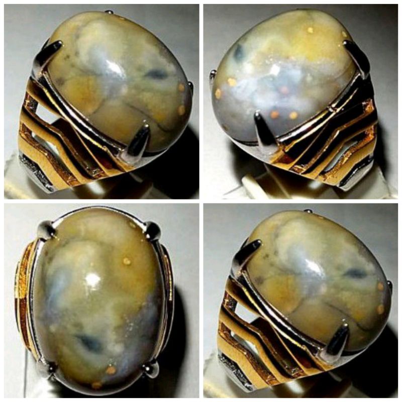 cincin batu akik pancawarna Klawing telur kodok (159)