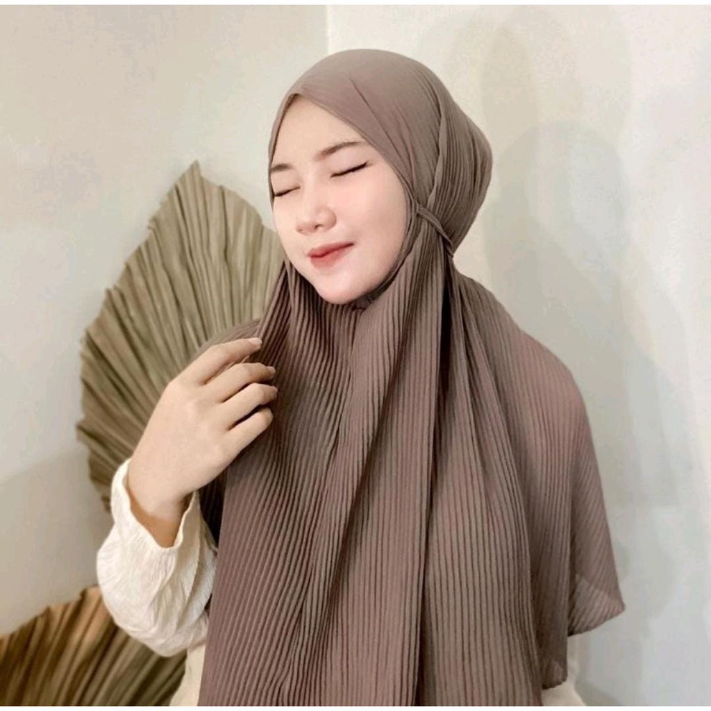 AliMaMa - BERGO PLISKET - Jilbab Maryam Hijab Full Lidi Instant Shawl Tali Murah Medan
