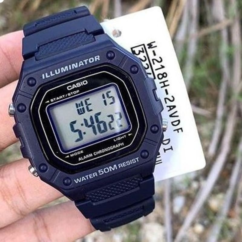 Casio W 218H-2AVDF, W218 H 1A Original bukan BM. GARANSI RESMI 1 TAHUN