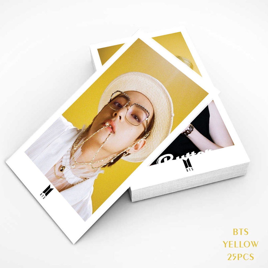 25PCS POLAROID BTS BUTTER YELLOW PEACHES CREAM