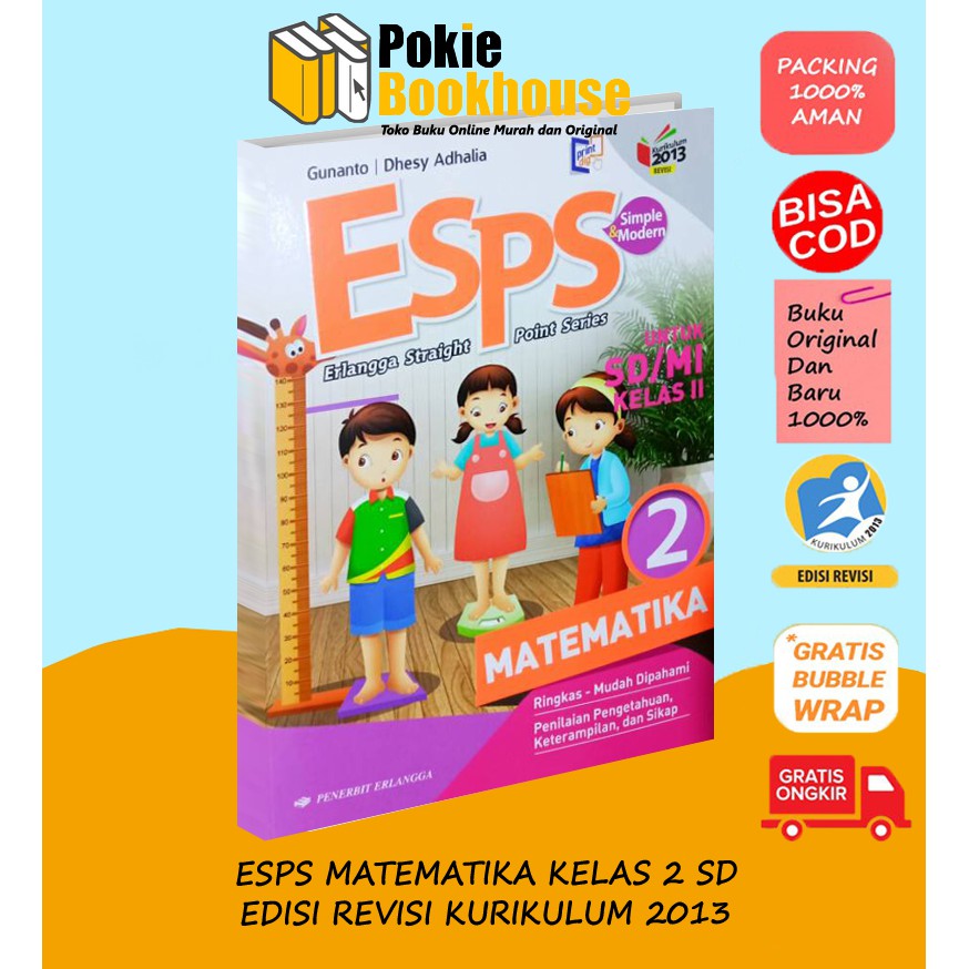 Best Seller Esps Matematika 2 Sd Mi Kelas Ii K13n Erlangga Gunanto Shopee Indonesia