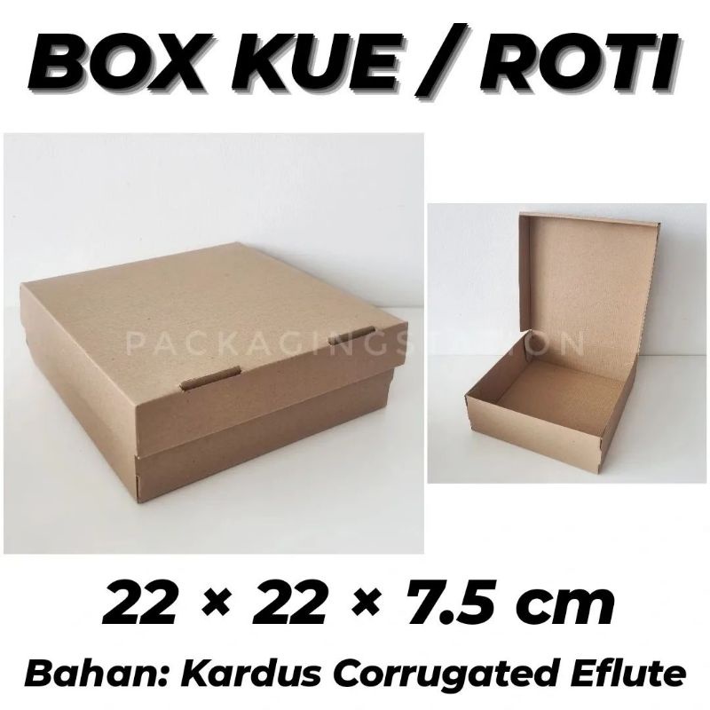 

BOX KUE 22x22x7.5 / BOX ROTI / DUS KUE / DUS ROTI / KOTAK KUE / KOTAK ROTI