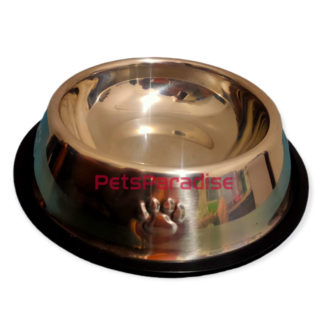 Stainless Pet Bowl Mangkok Tempat Makan Minum Anjing Kucing Anti Selip