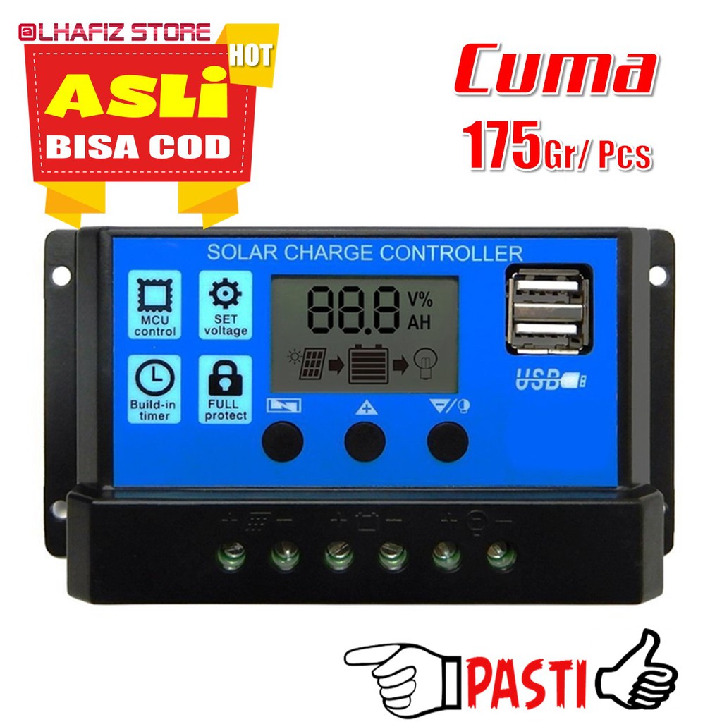 Solar Charge Controller Panel Surya Charger 10A 20A 30A Cell PWM