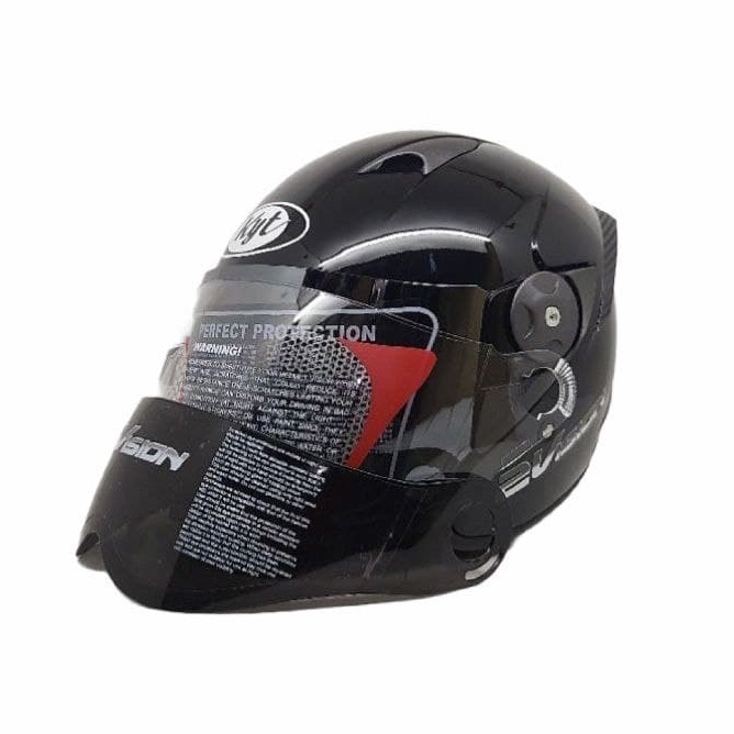 Helm Kyt 2 vision Hitam gloss Paket Ganteng