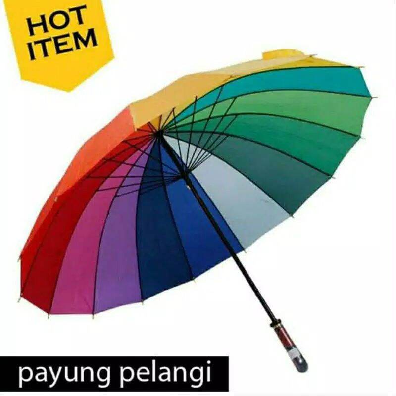 PAYUNG GOLF PELANGI RAINBOW UV 16JARI JUMBO