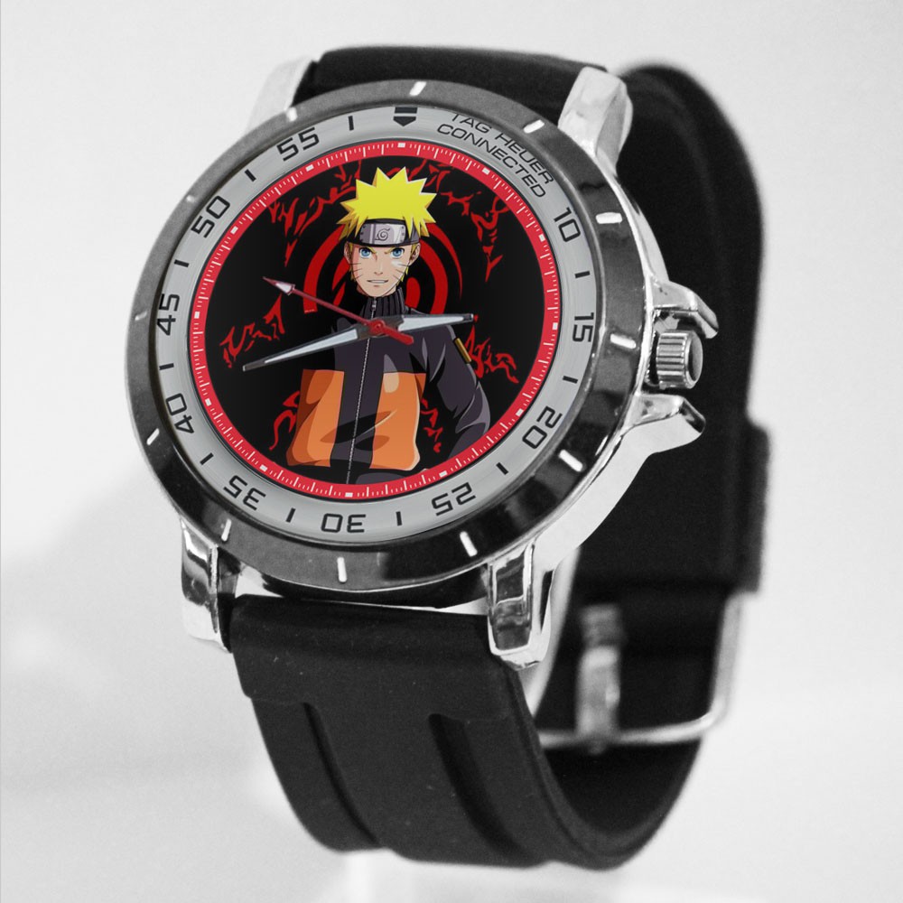 JAM TANGAN PRIA BAHAN RUBBER CUSTOM NARUTO