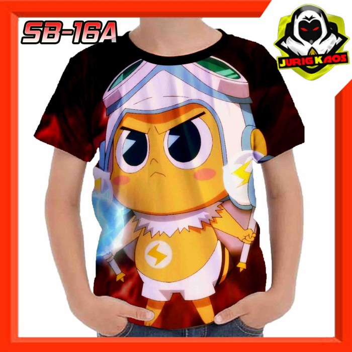 Kaos Shinbi Kuning Karakter Anime Baju Anak murah