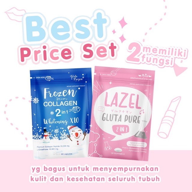 Bluepinky Whitening Set ( Lazel Pure + Frozen Collagen )