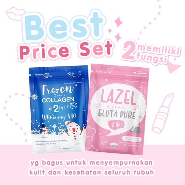 Bluepinky Whitening Set ( Lazel Pure + Frozen Collagen )