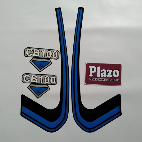 striping motor sticker honda cb100 biru