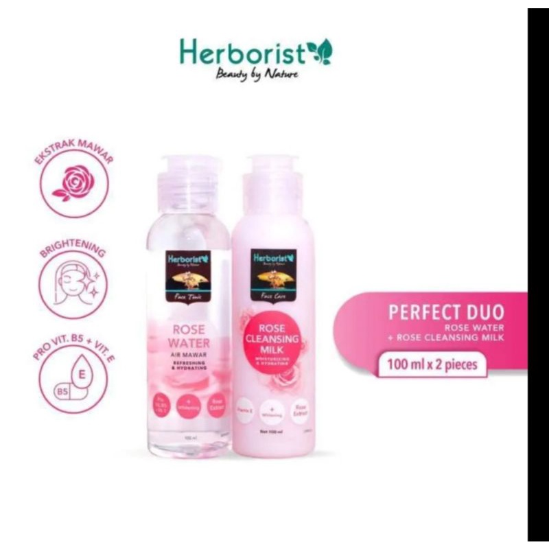 HERBORIST ROSE WATER/ CLEANSING MILK/ PEMBERSIH WAJAH 100ml