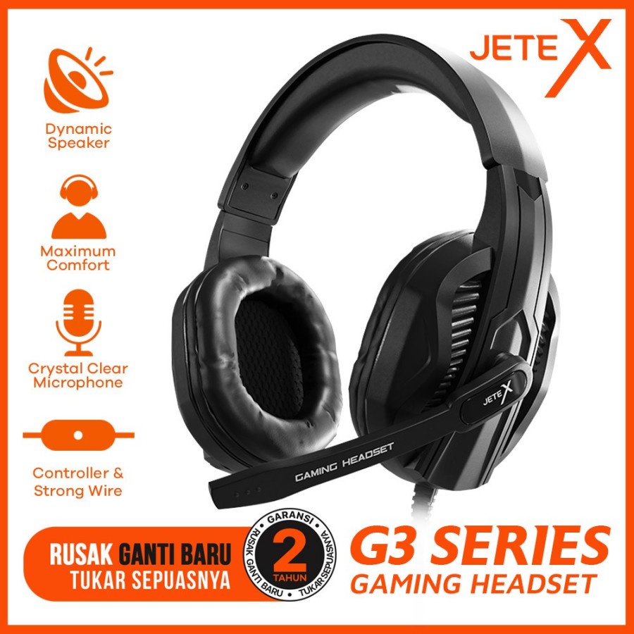 Headset Gaming | Headphone Gaming Noise Cancelling JETEX G3 - Garansi Resmi 2 Tahun