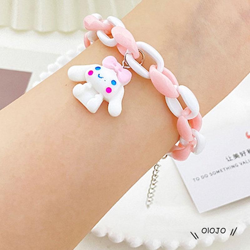 【COD】Gelang Desain Kartun Anjing Telinga Besar Warna Pink Biru Untuk Pasangan