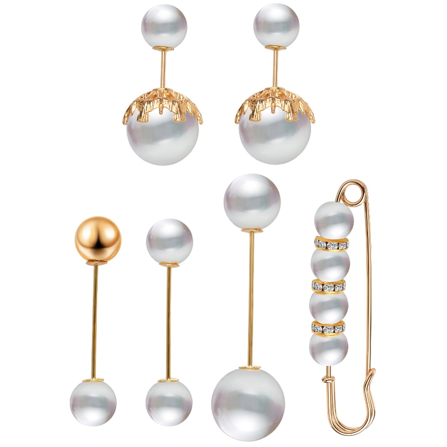 Pin Bros Bentuk Bunga Ikatan Simpul Mutiara 17km Untuk Aksesoris Perhiasan Pakaian-6