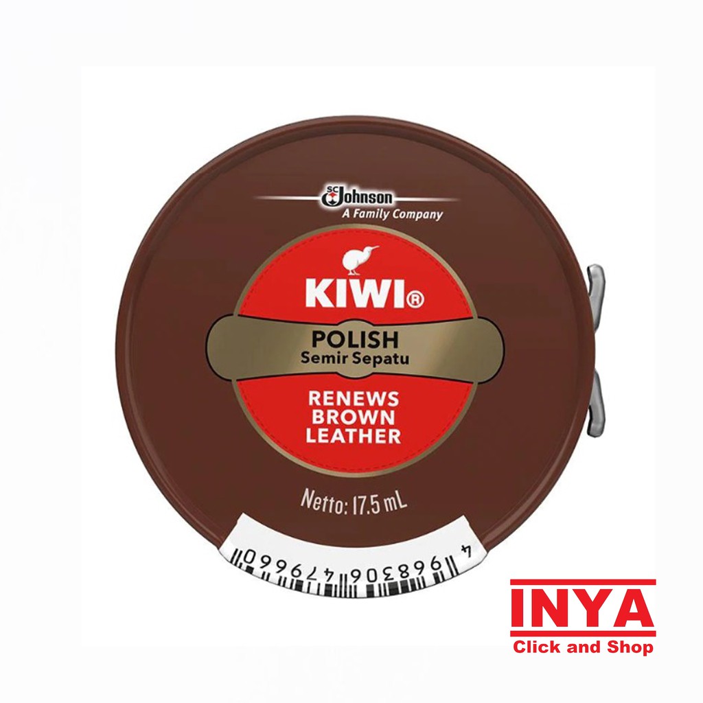 KIWI POLISH RENEWS BROWN LEATHER 17.5ml - Semir Sepatu Padat Coklat