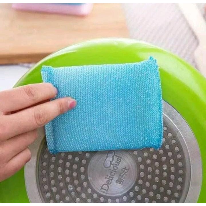 SPON CUCI PIRING ISI 4PCS SERBAGUNA / SPONGE CUCI PIRING / SPONS CUCI PIRING SABUT BUSA CUCI PIRING