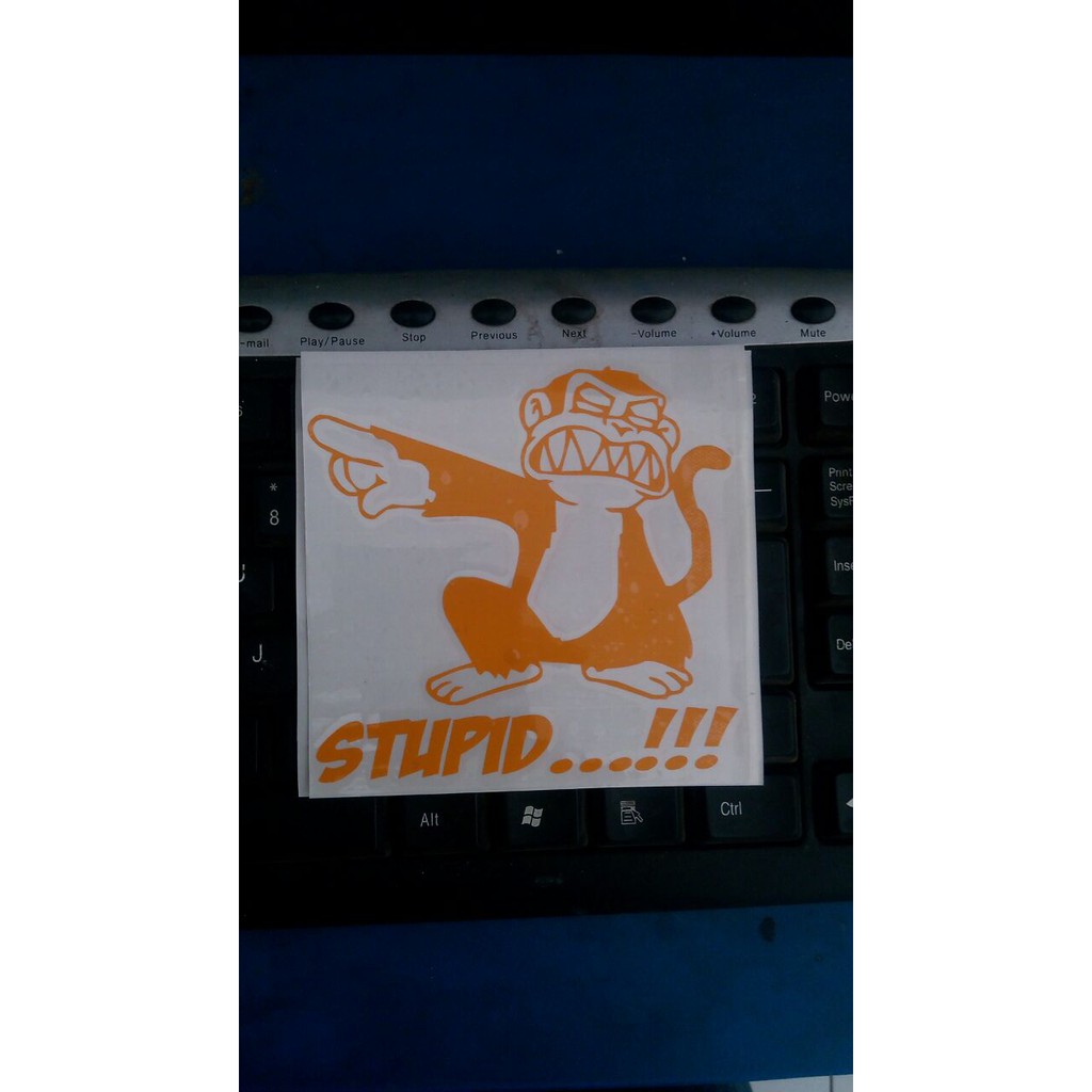 

cutting sticker stupid monkey