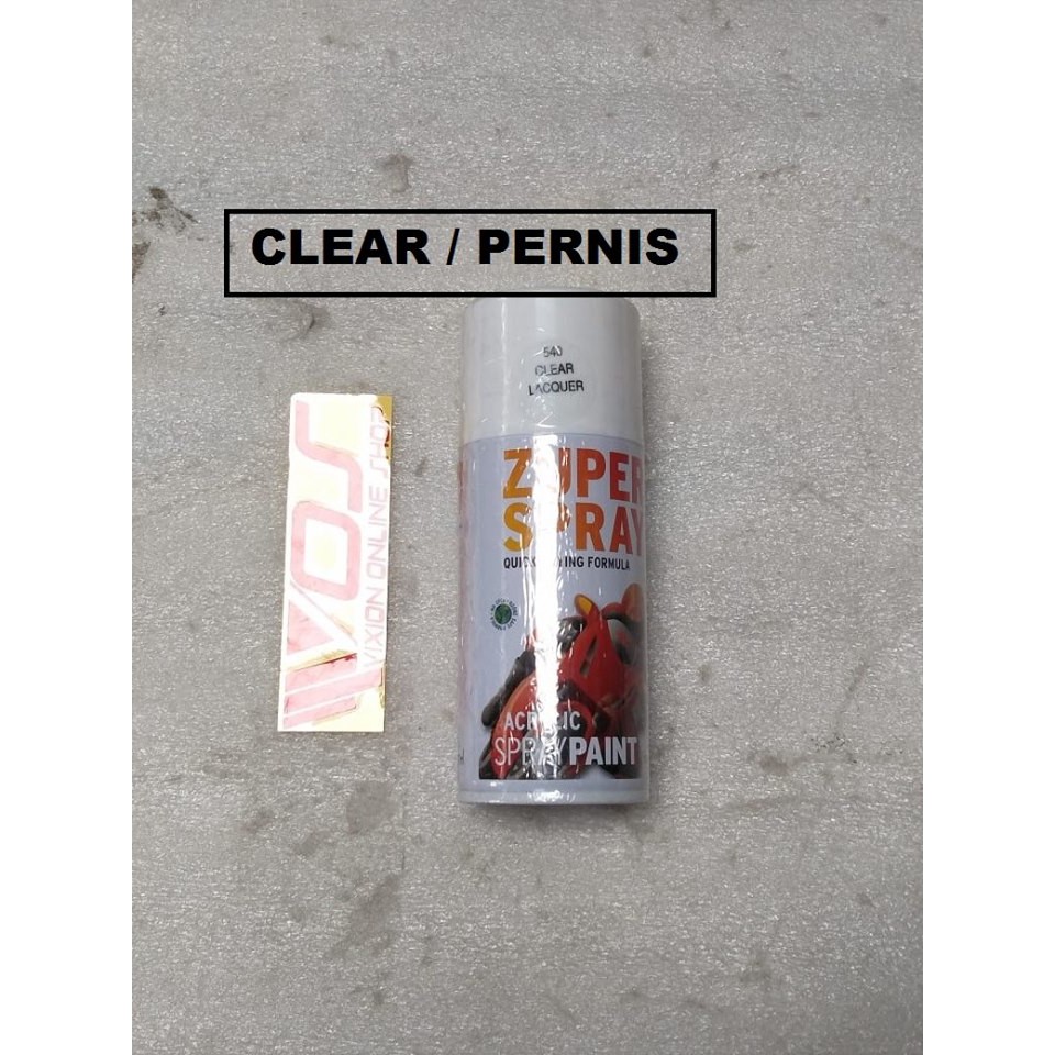 

CAT KALENG SEMPROT PYLOK MERK ZUPER SPRAY 150CC CLEAR / PERNIS