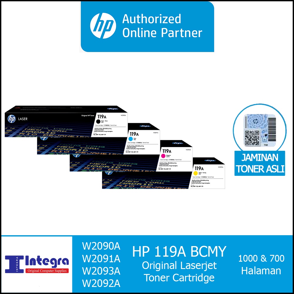 Toner HP 1 Set 119A ( Bk, C, M, Y ) Original LaserJet Cartridge - HP 150A 150NW 178NW 179FNW