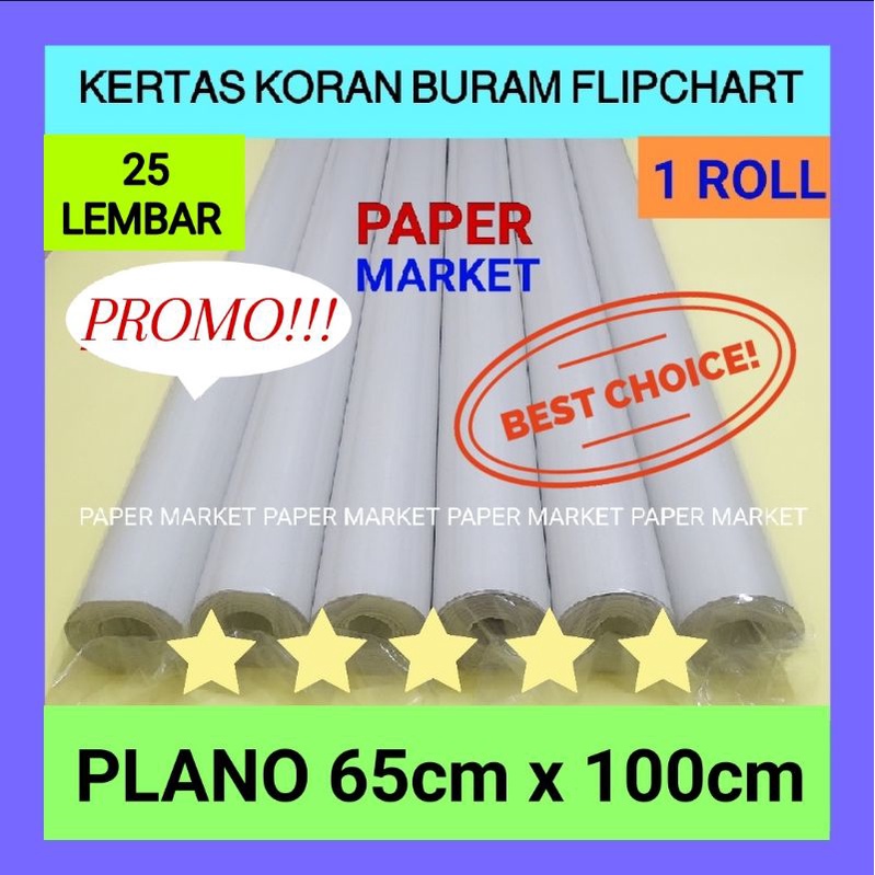 Jual KERTAS KORAN BURAN Flipchart 65 Cmx 100cm 1ROLL 25 LEMBAR | Shopee ...