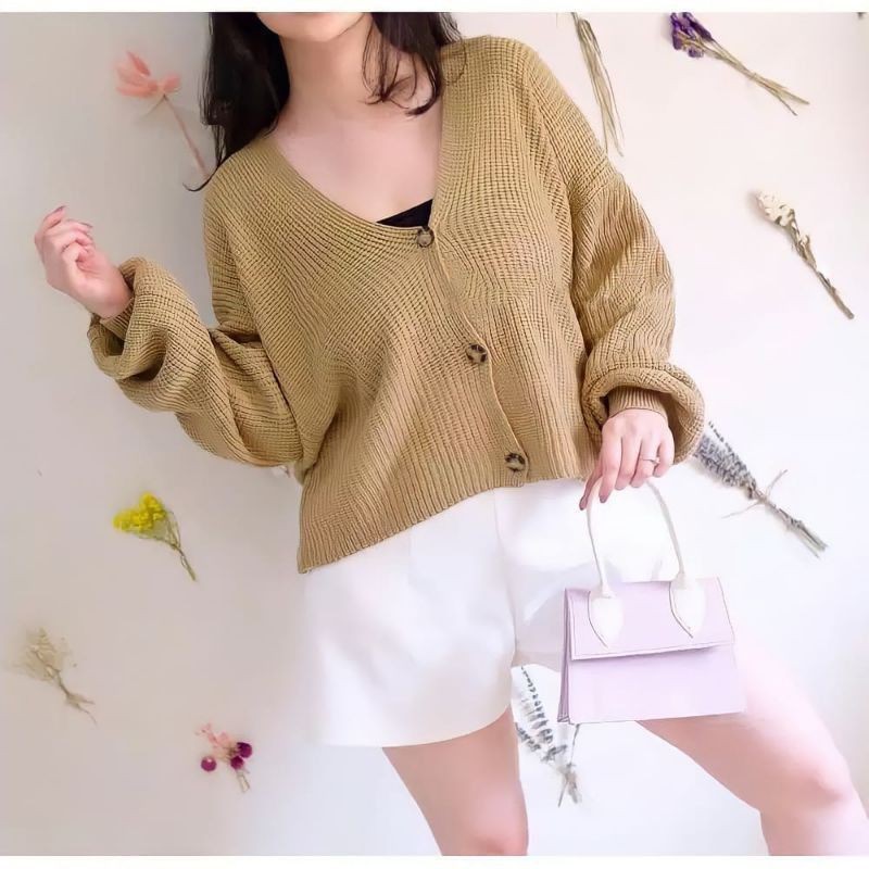 Cardigan Crope Olivia outher cardie / cardigan wanita - vina cardigan rajut-2