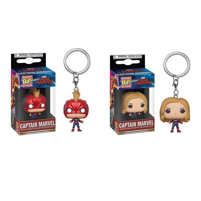 1pc Gantungan Kunci Funko POP Avengers 4 Captain Marvel Hulk Thanos Bahan PVC Untuk Koleksi