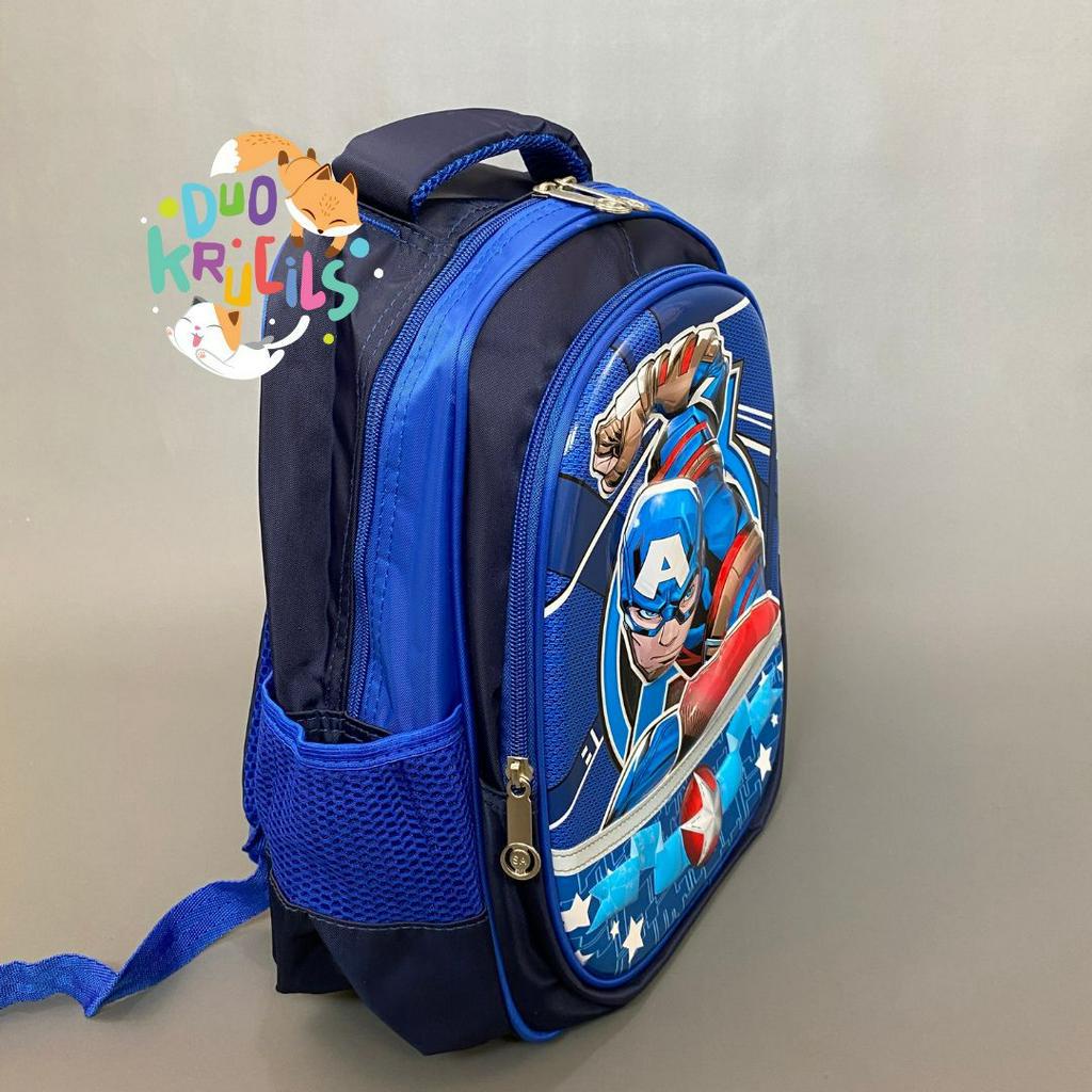 Tas Sekolah anak TK dan SD motif SUPERHERO import premium