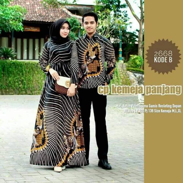 Cp gamis kemeja panjang motif salur zebra